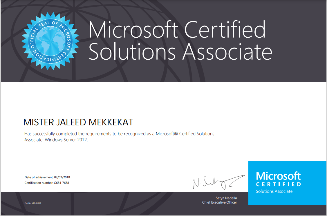 MCSA Certification